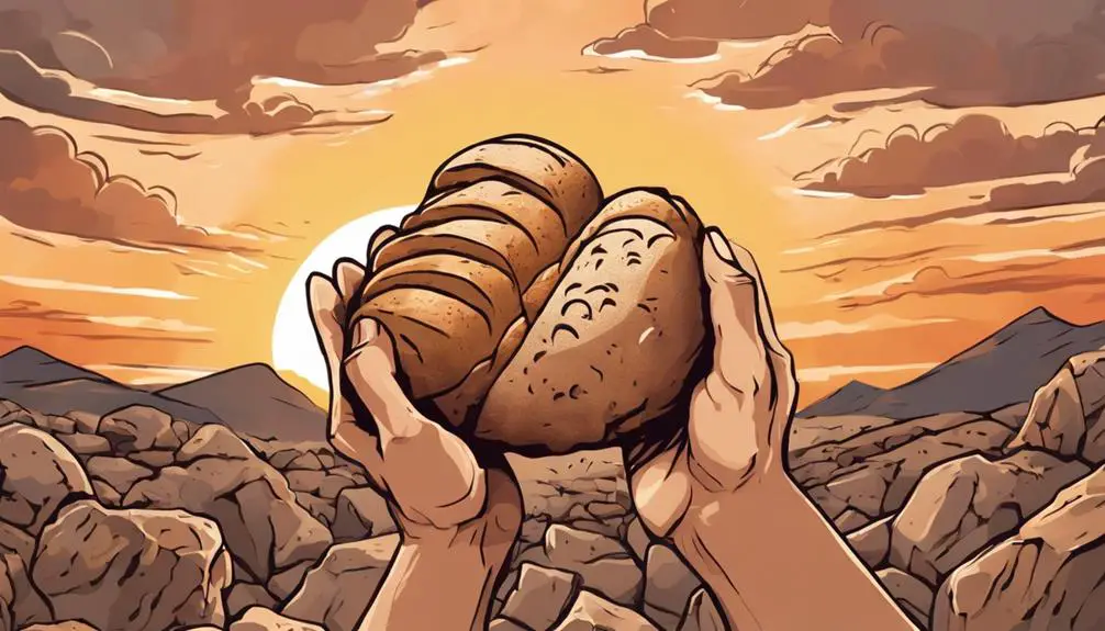 transformation from bread to rocks