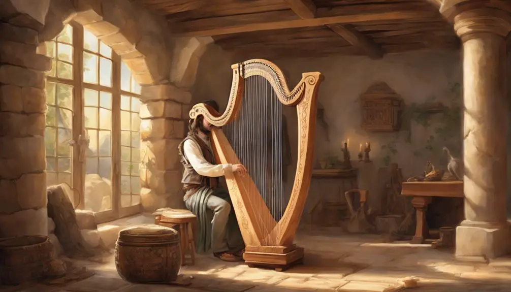 ancient harp in nevel
