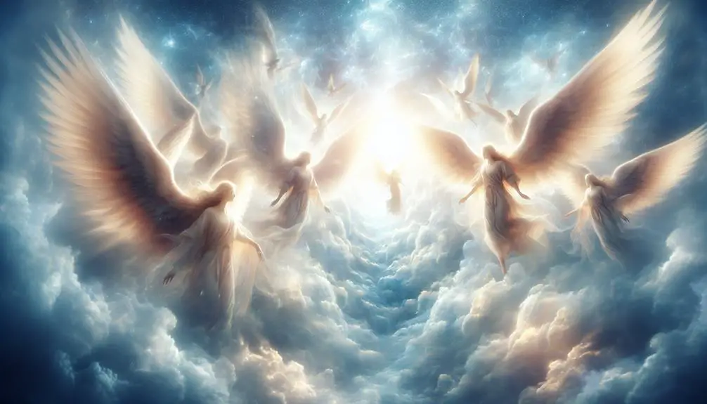 angelic beings with wings