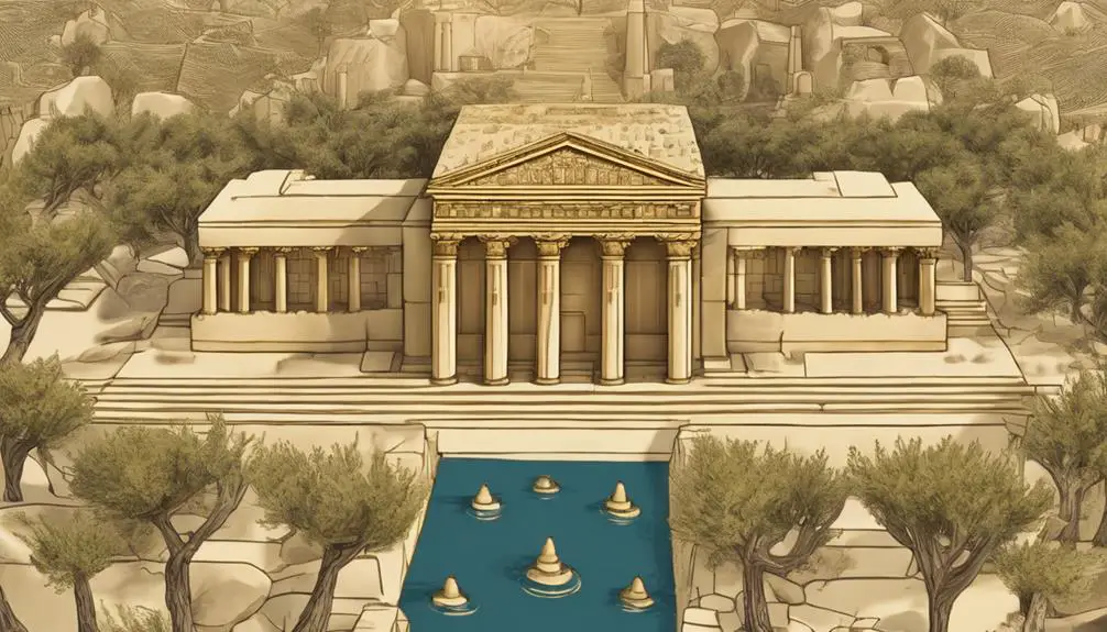 intricate architectural symbolism depicted