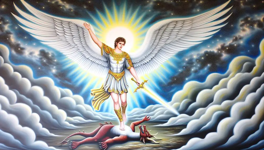 miguel depicted as archangel