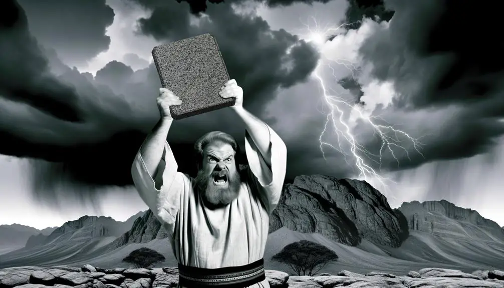 moses shatters stone tablets