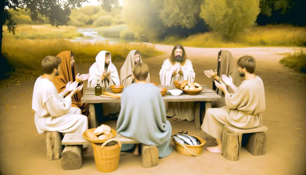 jesus expresses gratitude for food